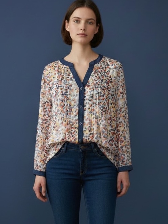 Liz Claiborne Tops - ❤️ Vintage Liz Claiborne Sheer Confetti Dot 3/4 Sleeve Blouse